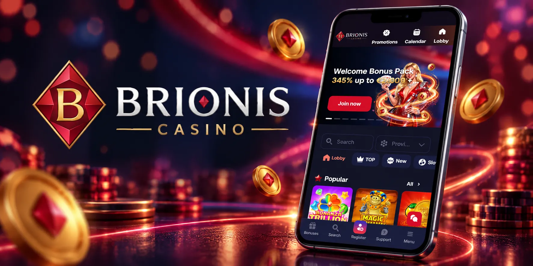 Brionis Casino App-Screenshot